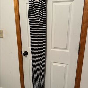 Black and White Striped Maxi Dress